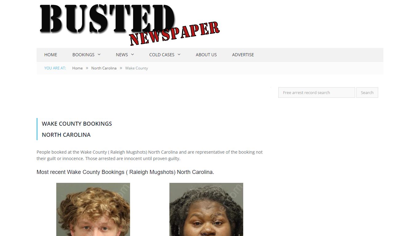 Wake County, NC ( Raleigh NC ) Mugshots - BUSTEDNEWSPAPER.COM
